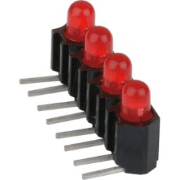 MENTOR MEN RTZ 3400R - Módulo LED cuádruple, rojo, Ø 3 mm, horizontal