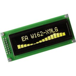 DISPLAY VISIONS EA W162-X9LG - Pantalla OLED, 2x16, 85x36mm, amarilla