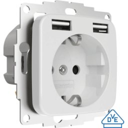 2USB ICP SI RWG - 2USB inCharge PRO si - blanco puro brillante toma de corriente U