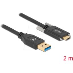 DELOCK 84019 - Cable USB 3.0, conector macho a conector macho C, tornillos late