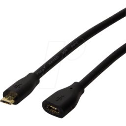 LOGILINK CU0125 - Cable USB 2.0, conector macho Micro B a conector hembra, 5,0 m