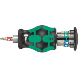 WERA 05004179001 - Portapuntas con 7 puntas, acero inoxidable