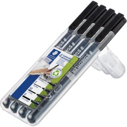 STAEDTLER 319WP4 - Conjunto de bolígrafos permanentes S/ F/ M/ B, negro