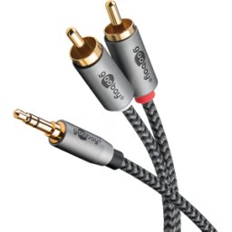 GOOBAY 65290 - Cable de audio, conector estéreo de 3,5 mm a 2 RCA, 5,0 m