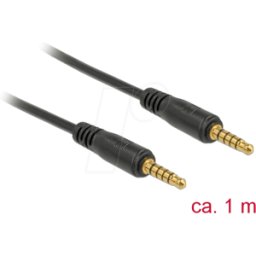DELOCK 85696 - Cable conector jack 5 pin 3,5 mm conector > conector 1 m negro