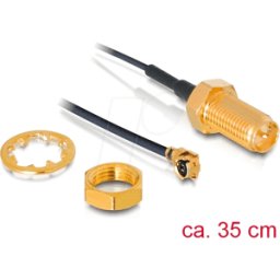 DELOCK 88379 - Cable de antena RF RP-SMA hembra, conector macho MHF® I, 35 cm