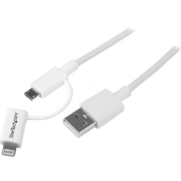 STARTECH.COM ST LTUB1MWH - Cable de sincronización y carga, USB-A > Lightning / Micr