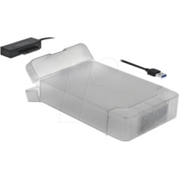 DELOCK 64086 - Conversor USB 3.0 Tipo-A para SATA de 3,5» con carcasa, 45 cm