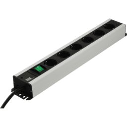 BACHMANN BACH 300.003 - Regleta, 6 tomas, tipo F - CEE 7/3, gris, negro