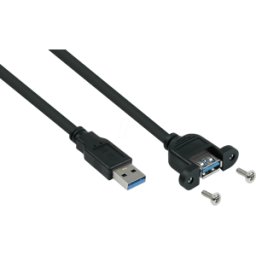 KABELMEISTER KM UK30PAEA010S - Cable USB 3.0, a macho a hembra, encastrable, 1,0 m