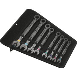WERA 05020012001 - Juego de llaves de trinquete de anillo con boca, 8 piezas, imper