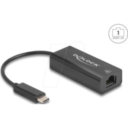 DELOCK 64306 - Tarjeta de red, USB tipo C, Fast Ethernet, 1x RJ45