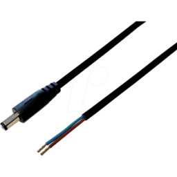 BKL DC AKS 21B - Cable adaptador, 2000 mm, conector macho CC al extremo libre