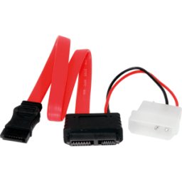 STARTECH.COM ST SLSATAF12 - Cable SLIM Sata Bu. > Sata Bu. / LP4 St., 30 cm, rojo