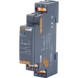 ELOVOLT ELO EIR-2P-U12 - Relé de conmutación 2 contactos de conmutación 2x 8A 12V AC/DC