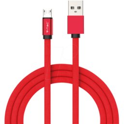V-TAC VT-5341 R - Cable de carga y sincronización, USB a -> Micro, 1,0 m, a