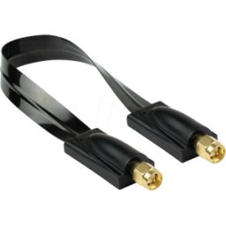 KABELMEISTER KM FD-S20MM - Pasamuros RF coaxiales, conector macho/macho SMA, negro, 0,2 m