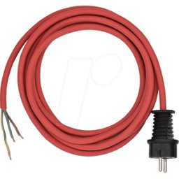 BRENNENSTUHL NKBS H05RR-F 3M - Cable de red, clavija de contacto de tierra, 3 m, rojo, extremo