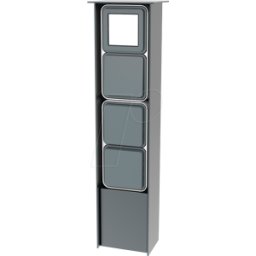 JEHOKA 40499245 - Columna de acero inoxidable B 4.4, 1 luminaria, 1 interruptor, 2
