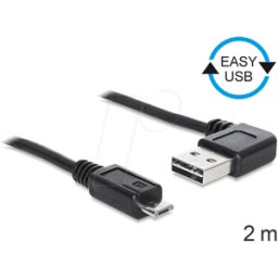 DELOCK 83383 - Cable USB 2.0, enchufe EASY a a conector Micro B, 2 m