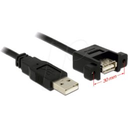 DELOCK 85106 - Cable USB 2.0, conector macho A a conector hembra A, 1 m