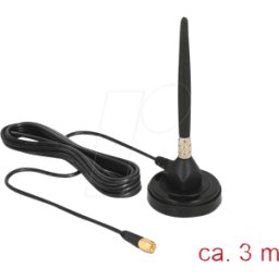 DELOCK 12421 - Antena GSM con base magnética, 3G, 3 dBi, 3 m