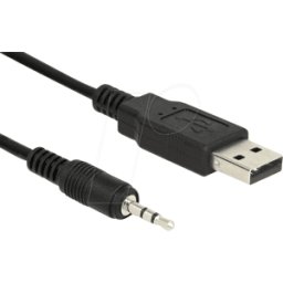 DELOCK 83788 - Convertidor USB 2.0, conector jack serie TTL de 2,5 mm, 1,8 m (5