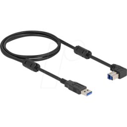 DELOCK 81112 - Cable USB 3.0, conector A a conector B, 90° hacia abajo, 1 m