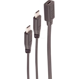 SHIVERPEAKS SHVP BS13-20020 - Adaptador USB 2,0, C hembra a 2x C macho, cable Y, 0,3 m..