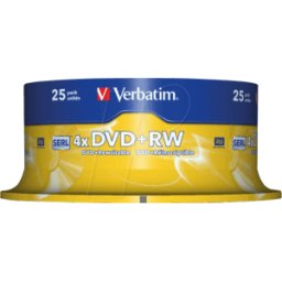 VERBATIM 43489 - DVD+RW Verbatim 4,7 GB, bobina de 25