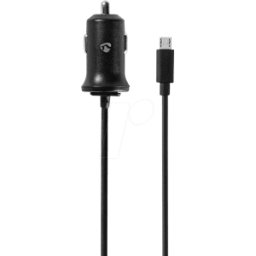 NEDIS N CCHAM240ABK - Cargador USB, 5 V, 2,4 a, vehículo, micro USB, negro