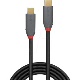 LINDY 36904 - Cable USB 10Gbit/s, línea anthra, C macho a C macho, 3,0m