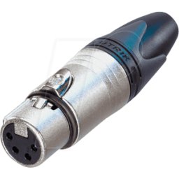 NEUTRIK NC4FXX - Conector de cable XLR, 4 pines, plata, niquelado