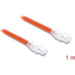 DELOCK 81180 - Cable de red RJ45 Cat.8.1 S/FTP 1 m hasta 40 Gbps, naranja
