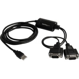 STARTECH.COM ST ICUSB2322F - Cable adaptador de 1,8 m 2 puertos USB Tipo-A a serie RS232/DB9