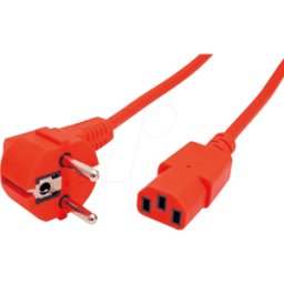 ROLINE NKSK 200 RT - Cable de red, conector de seguridad macho, 1,8 m, rojo, C13