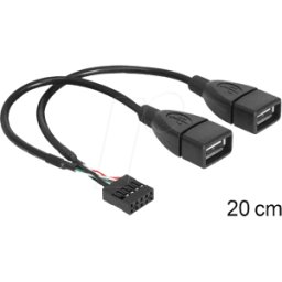 DELOCK 83292 - Cable USB 2.0, conector hembra 2x a en el conector hembra