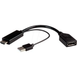 ROLINE 12033147 - Adaptador HDMI, enchufe HDMI al zócalo DP, activo