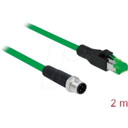 DELOCK 85438 - Cable de red conector macho M12 codificado en D de 4 clavijas> c