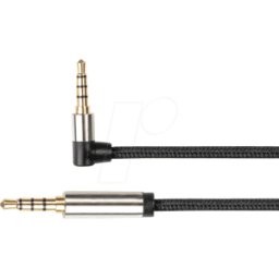 PYTHON GC-M0232 - Cable de audio, conector jack de 3,5 mm, 4 polos, 1 m, ancho
