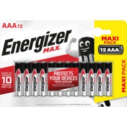 ENERGIZER EN MAX AAA12 - MÁX., pila alcalina, AAA (Micro), paquete de 12