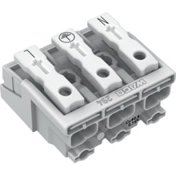 WAGO 294-5013 - Bloque de bornes de lámpara, sin contacto PE, 3 polos, 2,