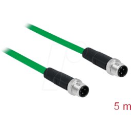 DELOCK 85920 - Cable de red conector macho M12 codificado en D de 4 clavijas> c