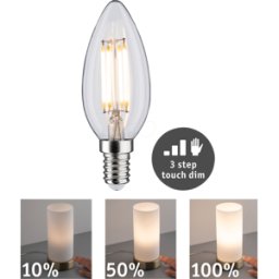 PAULMANN PLM 28738 - Lámpara de filamento LED E14, 5 W, 432 lm, 2700 K, regula