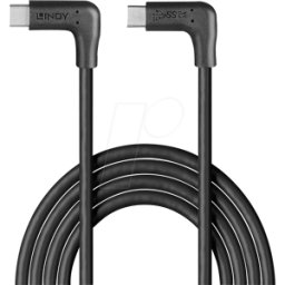 LINDY 32022 - Cable USB 10Gbit/s, enchufe C a enchufe C, 2x 90° en ángulo, 0,5