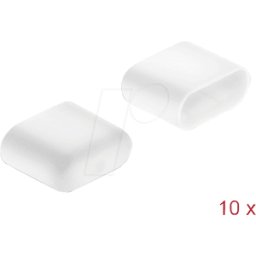 DELOCK 64096 - 10 piezas Cubierta antipolvo para conector USB Tipo-C blanco