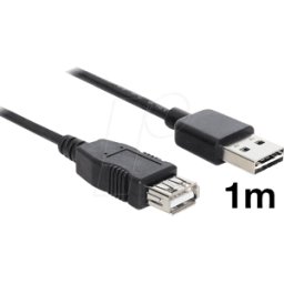 DELOCK 83370 - Cable USB 2.0, enchufe EASY a a conector hembra, 1 m