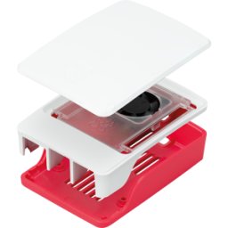 RASP 5 CASE RW - Funda para Raspberry Pi 5, frambuesa/blanco