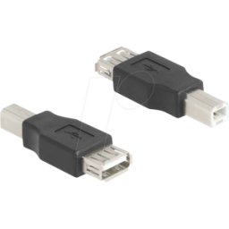 DELOCK 67199 - Adaptador USB 2.0, B macho > A hembra, negro