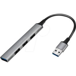 LOGILINK UA0391 - Hub USB 3.0/2.0 de 4 puertos, aluminio, 4xA, delgado, cable USB-